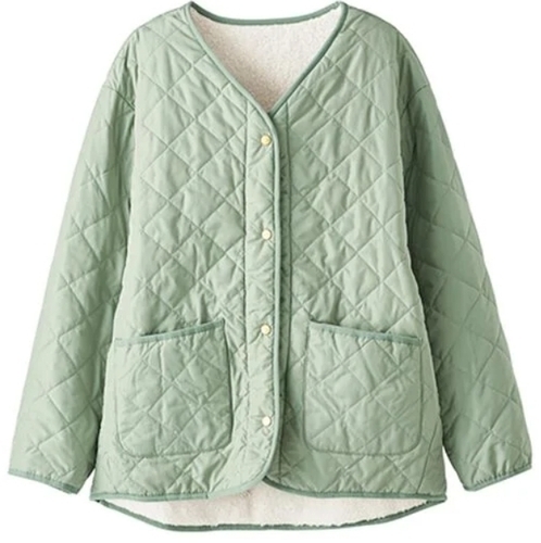 パイピング使い裏ボアキルトコート