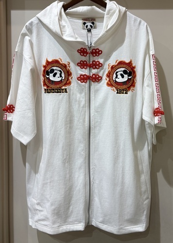 【PANDIESTA JAPAN】 “肉まんパンダさん”刺繍入りなりきり半袖ZIPパーカー