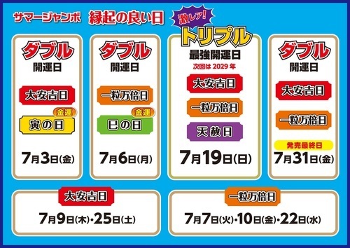 サマージャンボ宝くじ開運日